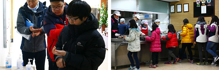 진실되게하는 지리산유스캠프에서 밥먹기 위해 줄서는 아이들