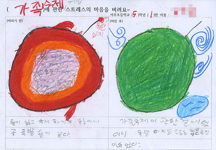 형이 싫고 숙제 하기도 싫어서 곧 폭발할 거 같다
